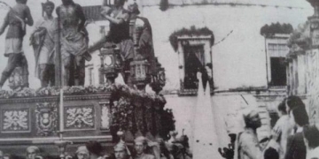 El misterio de la Flagelación por el reducto de la Colegial, su antigua sede, en la década de los 30.